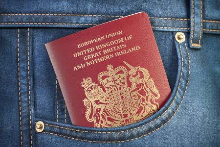 UK passport inside the pocket